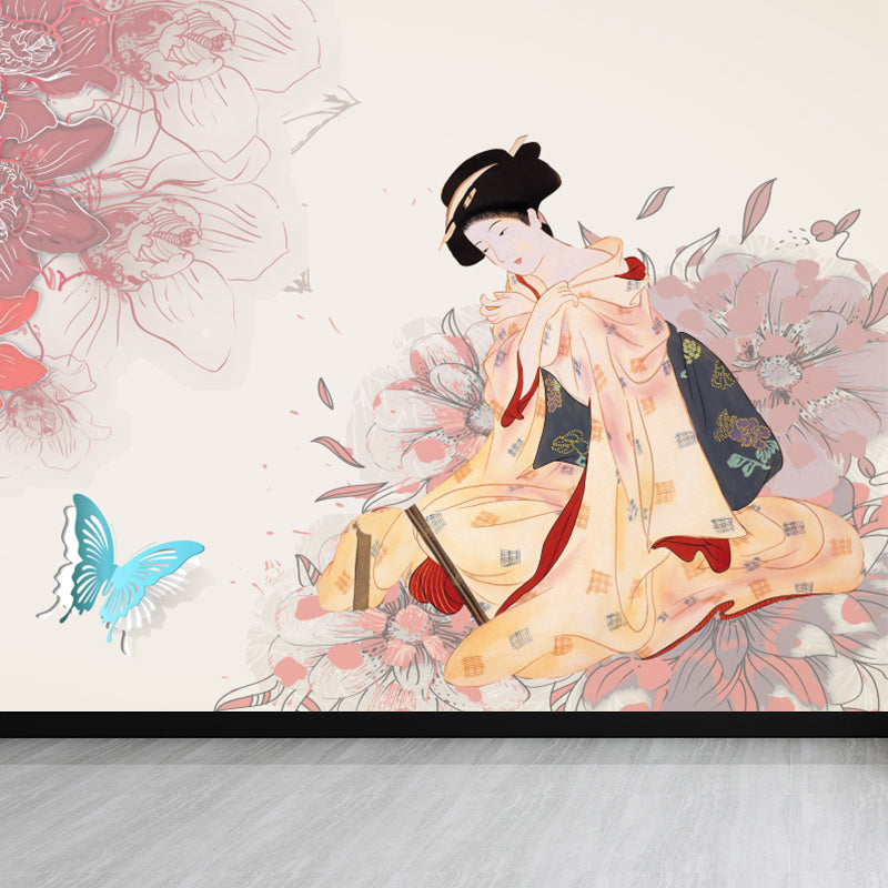 Non-Woven Decorative Wall Mural Modern Asian Pattern Wall Covering for Living Room Clearhalo 'Wall Decor' 'Wall Mural' 1757028