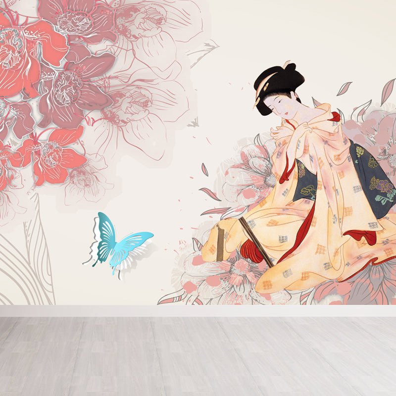 Non-Woven Decorative Wall Mural Modern Asian Pattern Wall Covering for Living Room Clearhalo 'Wall Decor' 'Wall Mural' 1757029