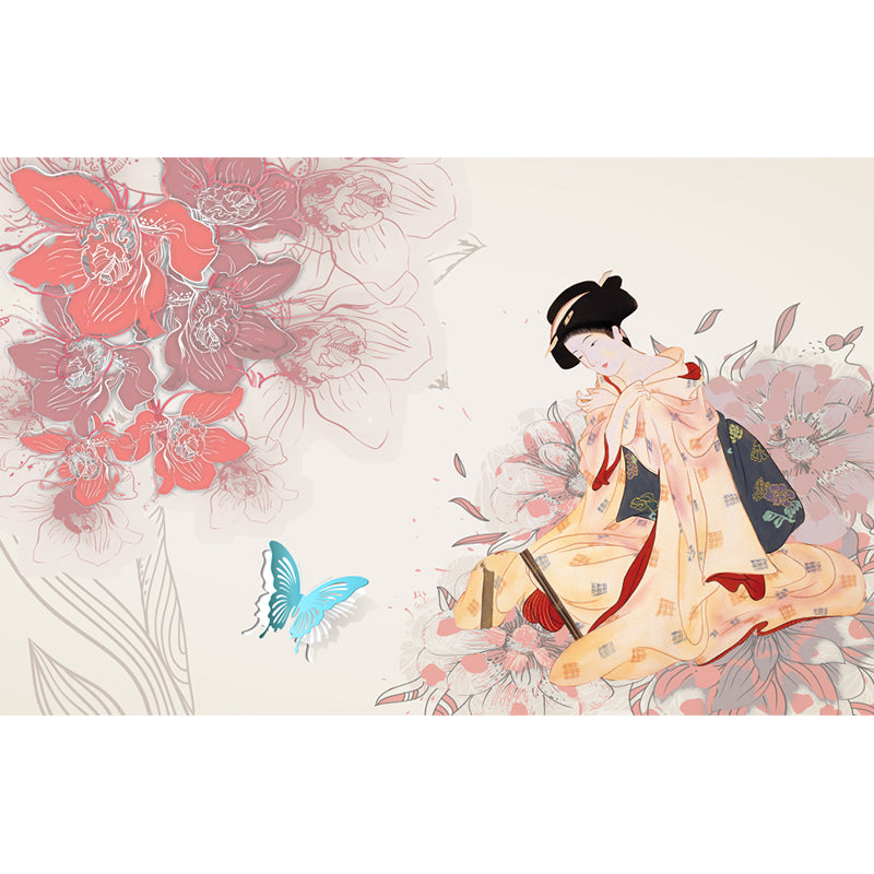 Non-Woven Decorative Wall Mural Modern Asian Pattern Wall Covering for Living Room Clearhalo 'Wall Decor' 'Wall Mural' 1757030