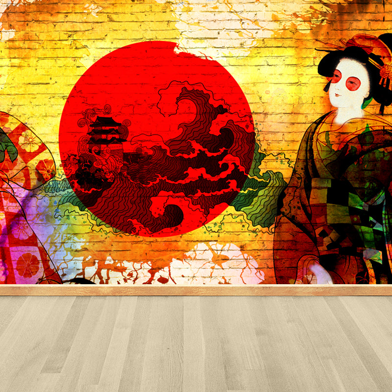 Non-Woven Decorative Wall Mural Modern Asian Pattern Wall Covering for Living Room Clearhalo 'Wall Decor' 'Wall Mural' 1757033