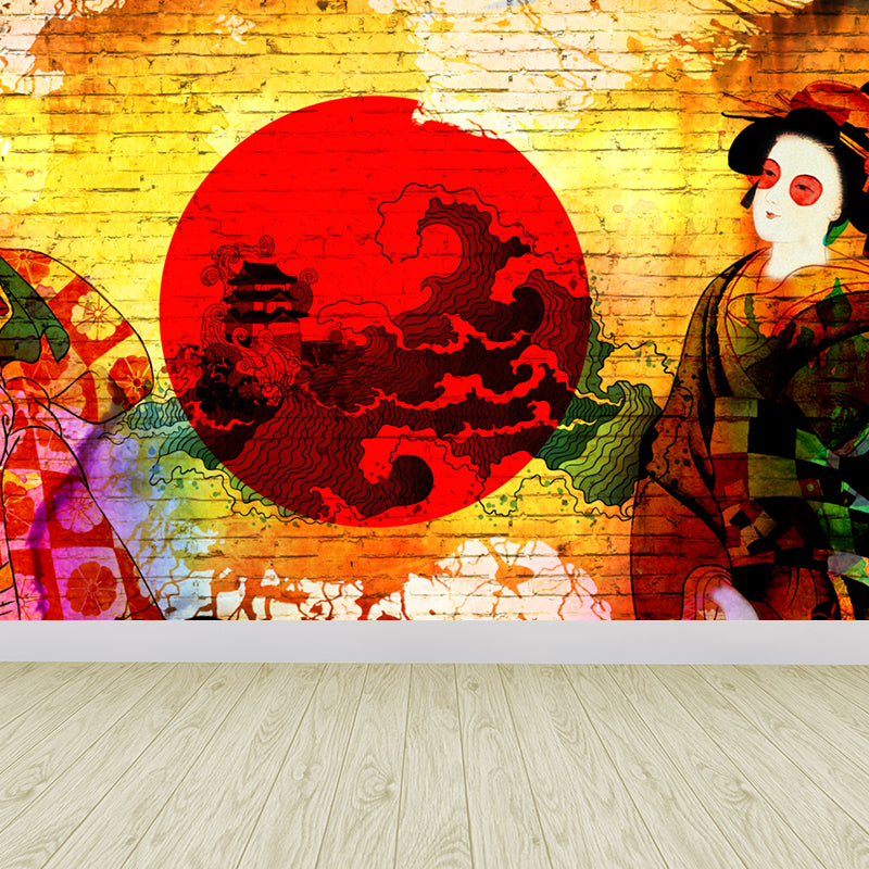 Non-Woven Decorative Wall Mural Modern Asian Pattern Wall Covering for Living Room Clearhalo 'Wall Decor' 'Wall Mural' 1757034