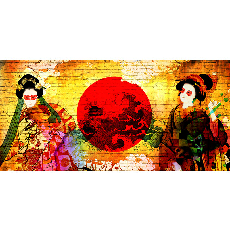 Non-Woven Decorative Wall Mural Modern Asian Pattern Wall Covering for Living Room Clearhalo 'Wall Decor' 'Wall Mural' 1757035