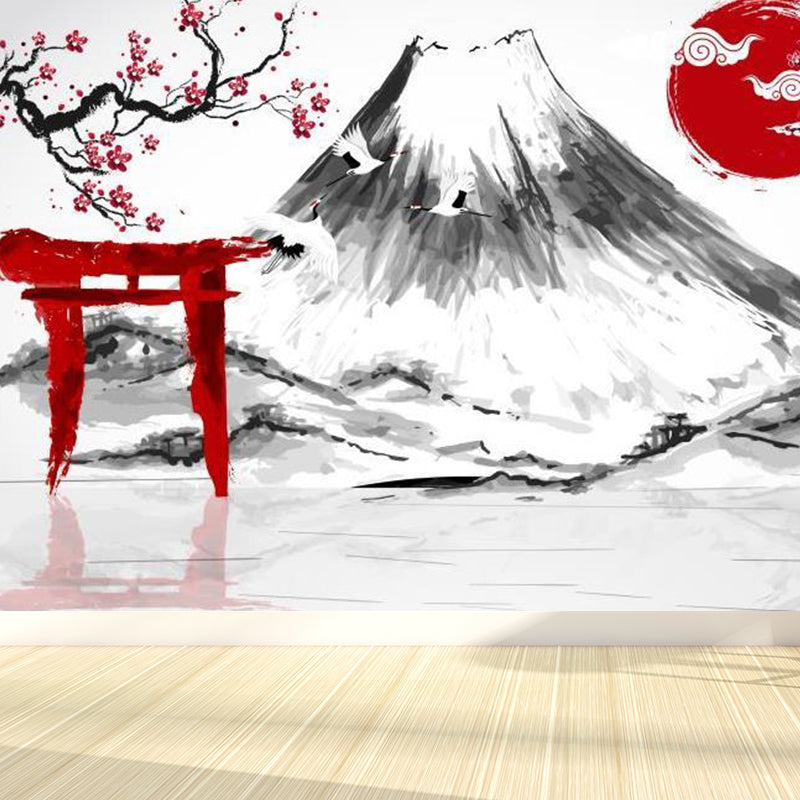 Non-Woven Decorative Wall Mural Modern Asian Pattern Wall Covering for Living Room Clearhalo 'Wall Decor' 'Wall Mural' 1757044