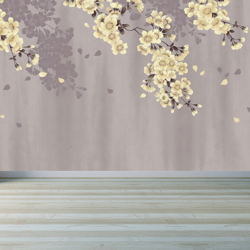 Light Color Asian Landscape Mural Decal Moisture Resistant Contemporary Bathroom Wall Covering Clearhalo 'Wall Decor' 'Wall Mural' 1757053