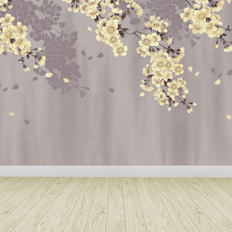 Light Color Asian Landscape Mural Decal Moisture Resistant Contemporary Bathroom Wall Covering Clearhalo 'Wall Decor' 'Wall Mural' 1757054