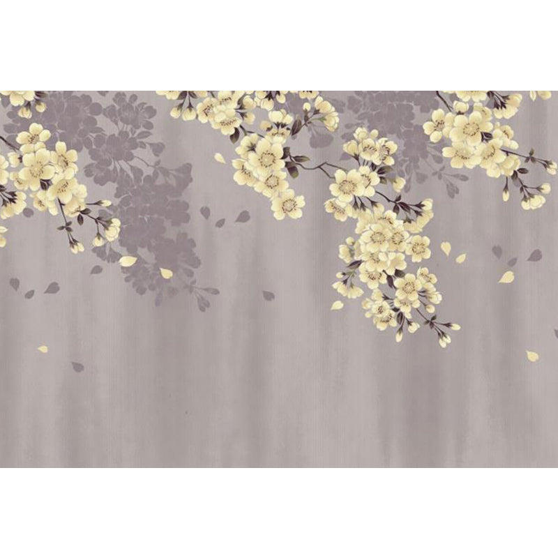 Light Color Asian Landscape Mural Decal Moisture Resistant Contemporary Bathroom Wall Covering Clearhalo 'Wall Decor' 'Wall Mural' 1757055