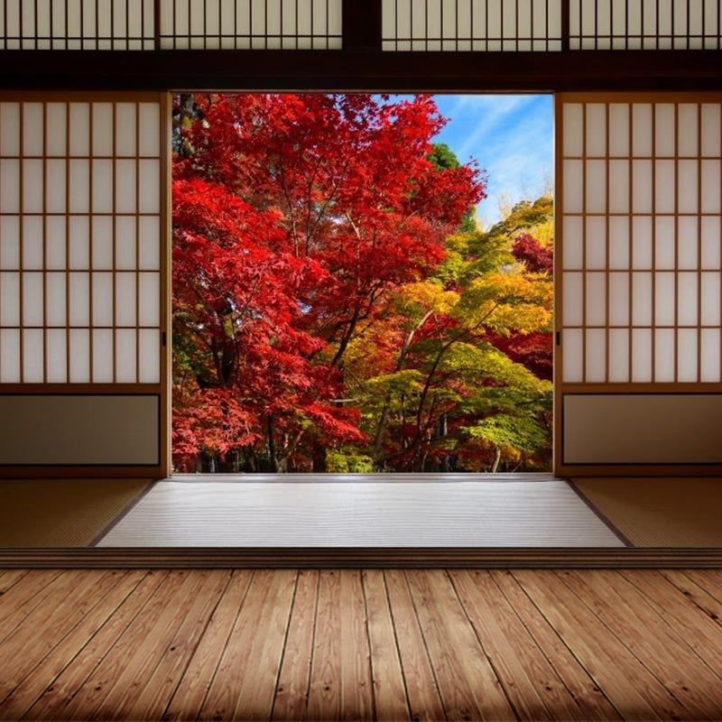 Light Color Asian Landscape Mural Decal Moisture Resistant Contemporary Bathroom Wall Covering Brown Clearhalo 'Wall Decor' 'Wall Mural' 1757067