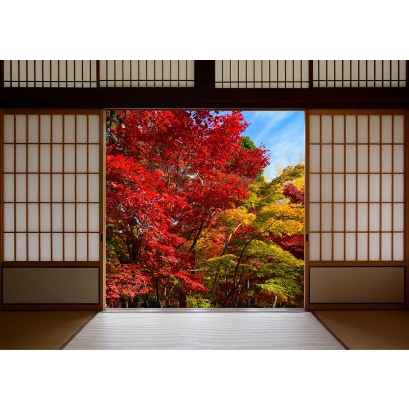 Light Color Asian Landscape Mural Decal Moisture Resistant Contemporary Bathroom Wall Covering Clearhalo 'Wall Decor' 'Wall Mural' 1757070