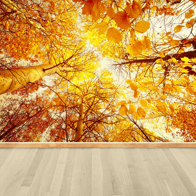 Pastel Color Leaves Mural Wallpaper Moisture-Proof Wall Covering for Living Room Clearhalo 'Wall Decor' 'Wall Mural' 1757098