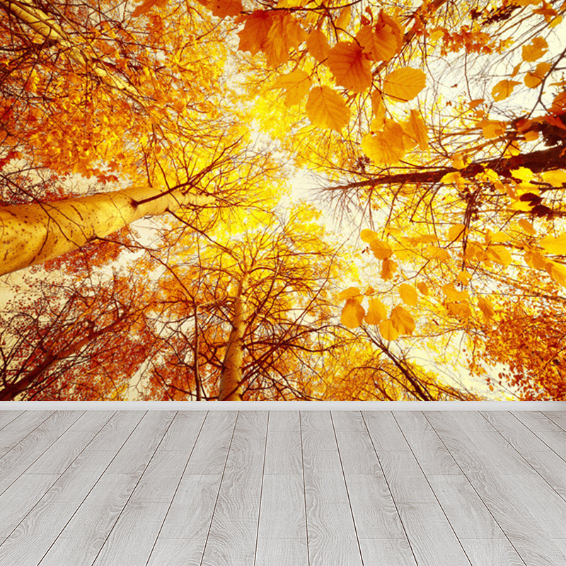 Pastel Color Leaves Mural Wallpaper Moisture-Proof Wall Covering for Living Room Clearhalo 'Wall Decor' 'Wall Mural' 1757099