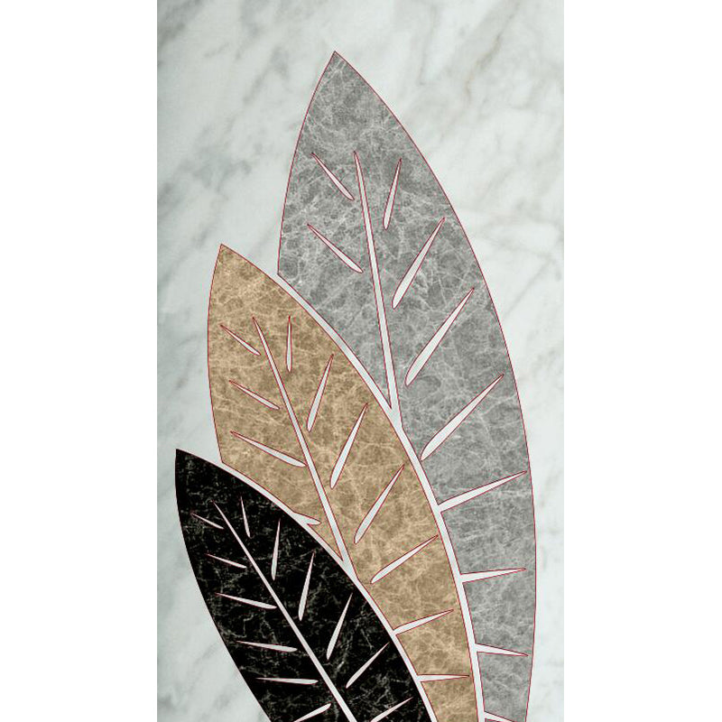 Illustration Style Leaves Wall Mural Giant Wall Covering for Dining Room, Custom Clearhalo 'Wall Decor' 'Wall Mural' 1757110