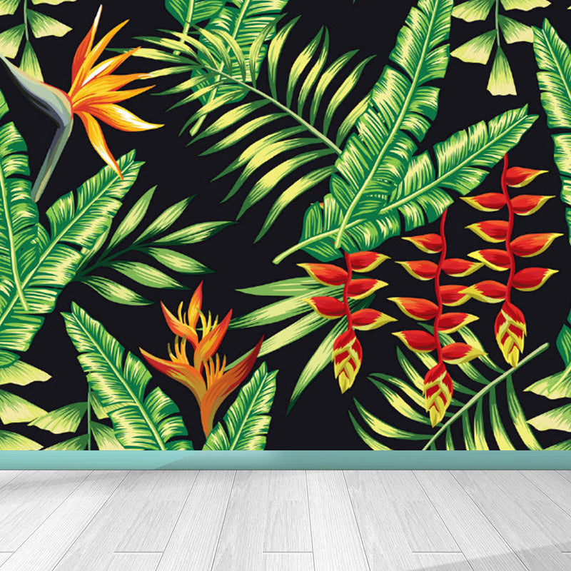 Soft Color Contemporary Mural Wallpaper Huge Botanical Wall Decor for Living Room Clearhalo 'Wall Decor' 'Wall Mural' 1757133