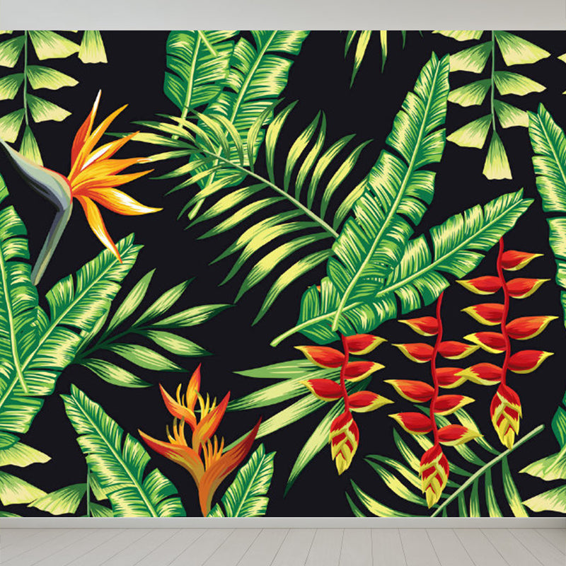 Soft Color Contemporary Mural Wallpaper Huge Botanical Wall Decor for Living Room Clearhalo 'Wall Decor' 'Wall Mural' 1757134