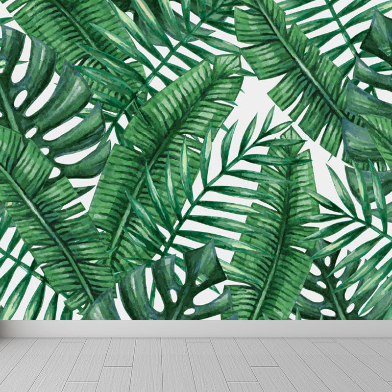 Soft Color Contemporary Mural Wallpaper Huge Botanical Wall Decor for Living Room Clearhalo 'Wall Decor' 'Wall Mural' 1757148