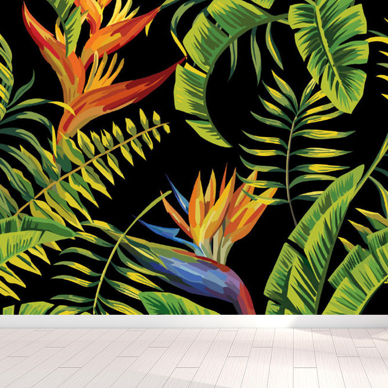 Stain Resistant Leaves Pattern Mural Non-Woven Modern Wall Decor for Girls Bedroom Clearhalo 'Wall Decor' 'Wall Mural' 1757164