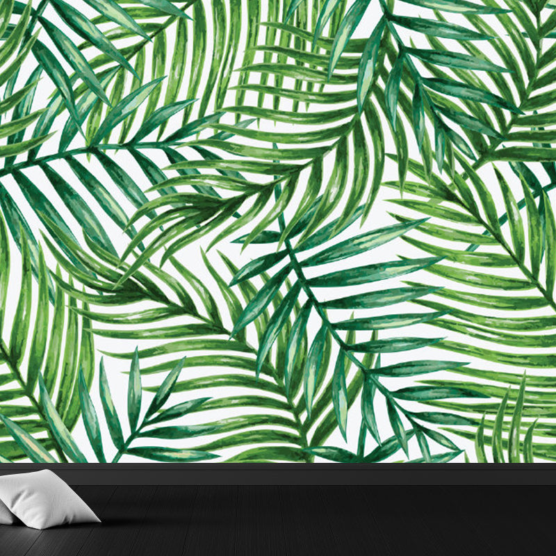 Stain Resistant Leaves Pattern Mural Non-Woven Modern Wall Decor for Girls Bedroom Clearhalo 'Wall Decor' 'Wall Mural' 1757168