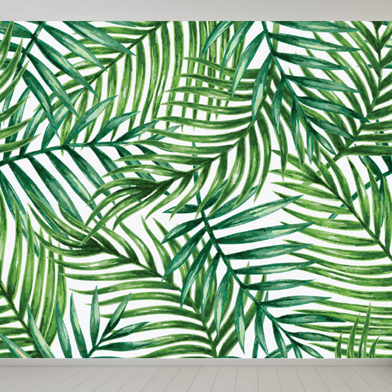 Stain Resistant Leaves Pattern Mural Non-Woven Modern Wall Decor for Girls Bedroom Clearhalo 'Wall Decor' 'Wall Mural' 1757169