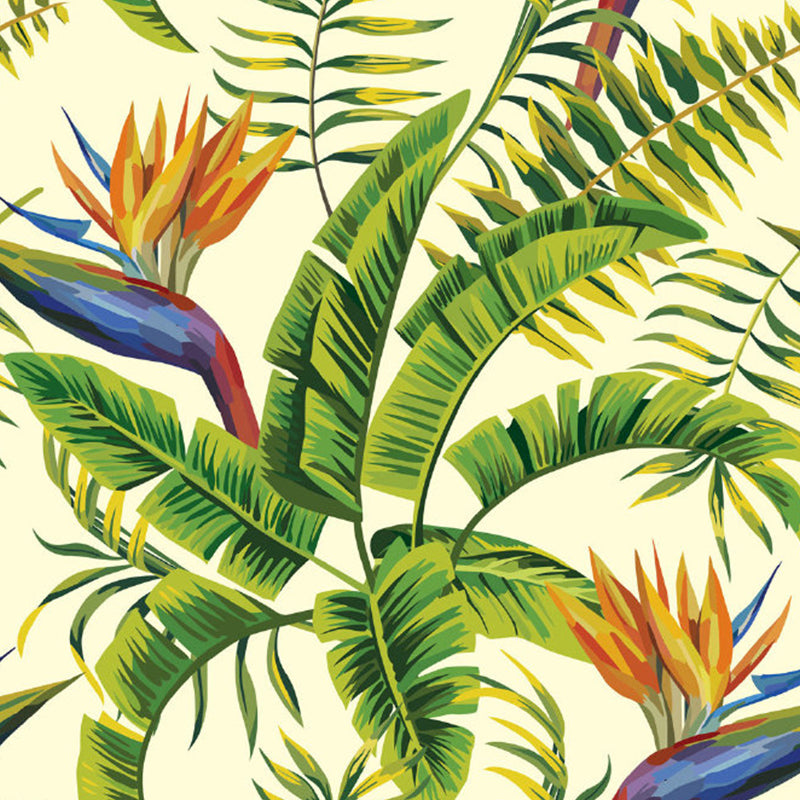 Stain Resistant Leaves Pattern Mural Non-Woven Modern Wall Decor for Girls Bedroom Clearhalo 'Wall Decor' 'Wall Mural' 1757175