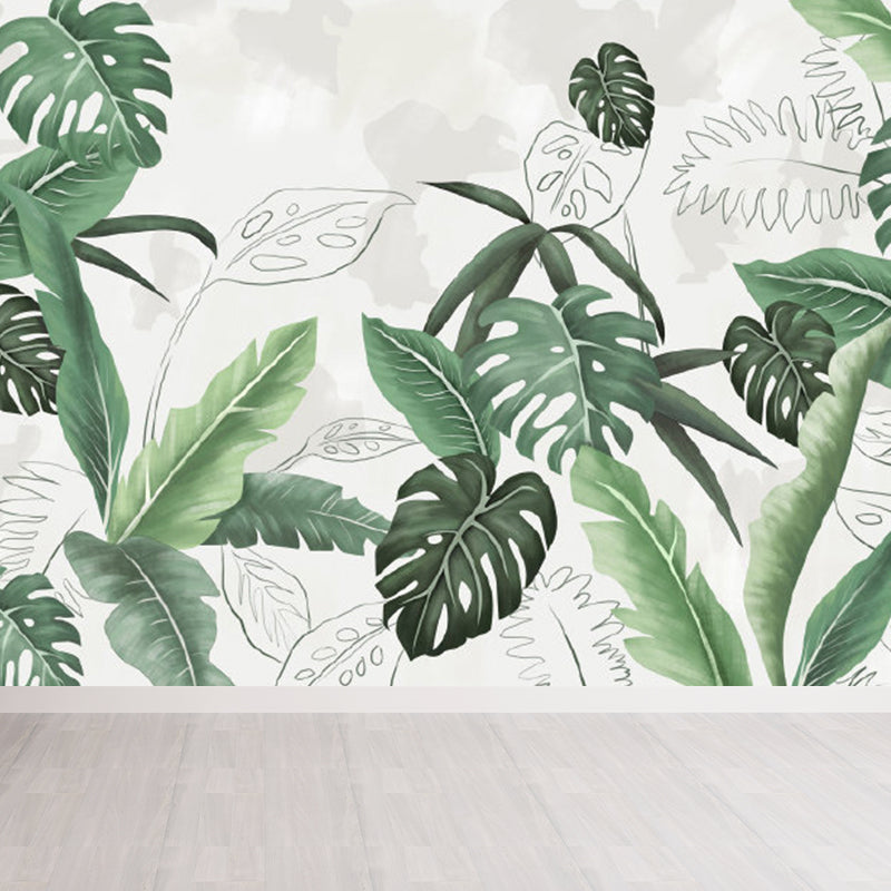 Various Leaves Wall Mural for Dining Room Illustration Wall Decor, Custom Printed Clearhalo 'Wall Decor' 'Wall Mural' 1757188