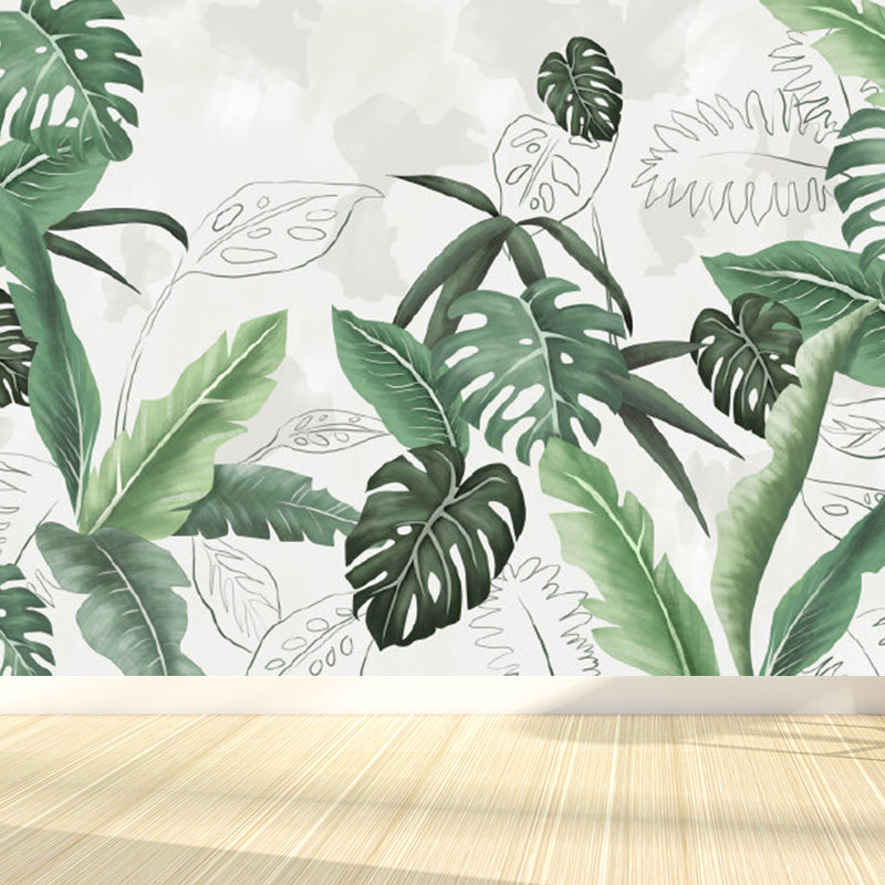 Various Leaves Wall Mural for Dining Room Illustration Wall Decor, Custom Printed Clearhalo 'Wall Decor' 'Wall Mural' 1757189