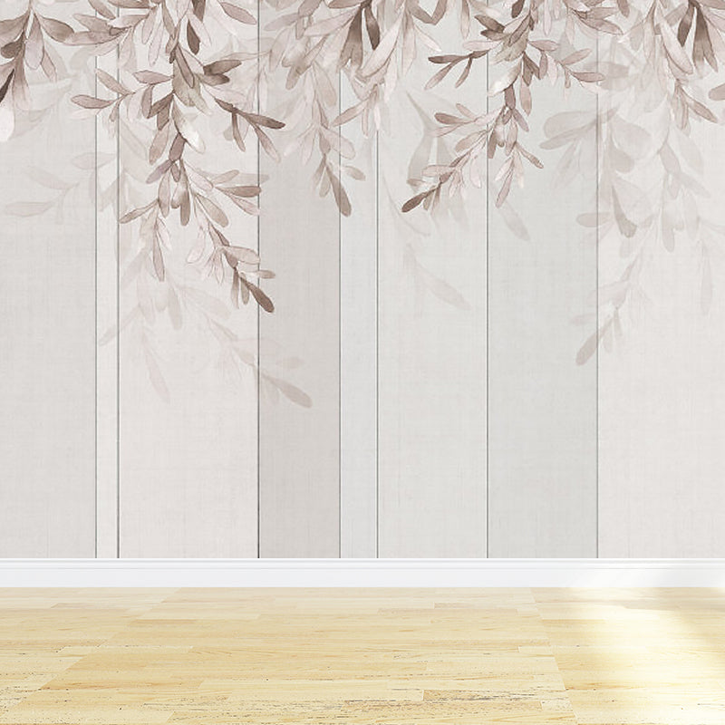 Various Leaves Wall Mural for Dining Room Illustration Wall Decor, Custom Printed Clearhalo 'Wall Decor' 'Wall Mural' 1757193
