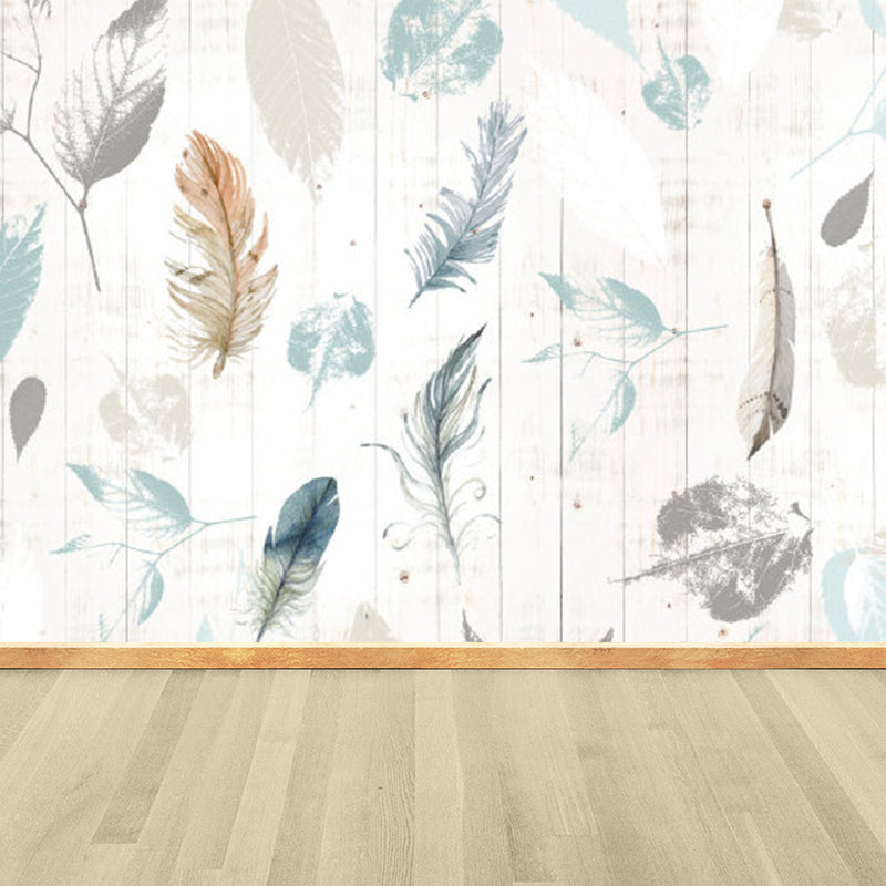 Various Leaves Wall Mural for Dining Room Illustration Wall Decor, Custom Printed Clearhalo 'Wall Decor' 'Wall Mural' 1757199