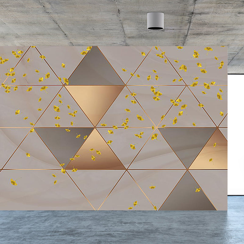 Extra Large Botanical Mural Light Color Non-Woven Wall Art for Indoor Decor, Customised Brown Clearhalo 'Wall Decor' 'Wall Mural' 1757217