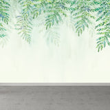 Huge Leaves Mural Decal for Bathroom Botanical Wall Art in Pastel Color, Moisture Resistant Clearhalo 'Wall Decor' 'Wall Mural' 1757228