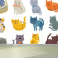 Cartoon Kitten Mural Wallpaper Colorful Moisture Resistant Wall Decor for Nursery Clearhalo 'Wall Decor' 'Wall Mural' 1757308