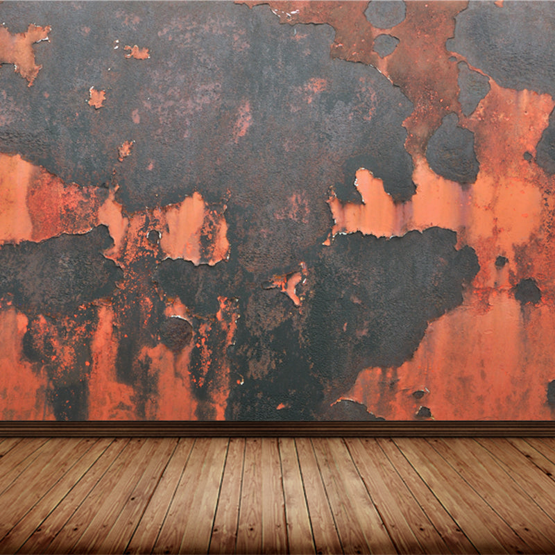 Industrial Rusted Wallpaper Mural Non-Woven Fabric Waterproof Dark Color Wall Art Grey Clearhalo 'Wall Decor' 'Wall Mural' 1757322