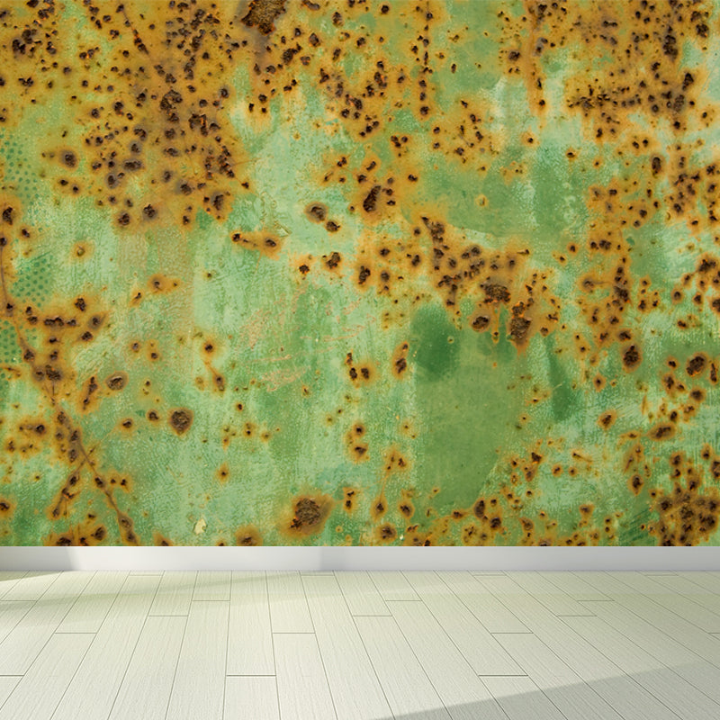 Industrial Rusted Wallpaper Mural Non-Woven Fabric Waterproof Dark Color Wall Art Green Clearhalo 'Wall Decor' 'Wall Mural' 1757337