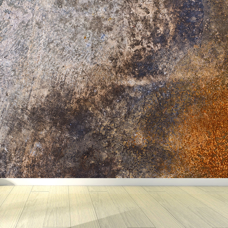 Metal Corrosion Wall Mural Decal Steampunk Washable Living Room Wall Covering, Custom Made Grey Clearhalo 'Wall Decor' 'Wall Mural' 1757357