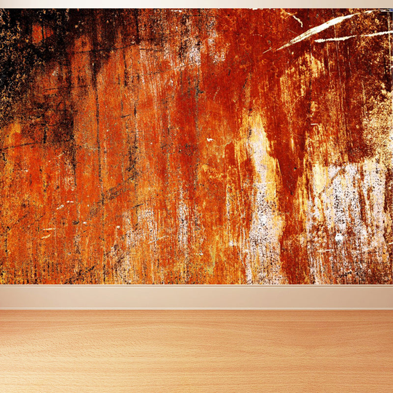 Large Rusty Metal Mural Wallpaper Cyberpunk Nostalgic Abstract Wall Decor in Dark Color Clearhalo 'Wall Decor' 'Wall Mural' 1757389