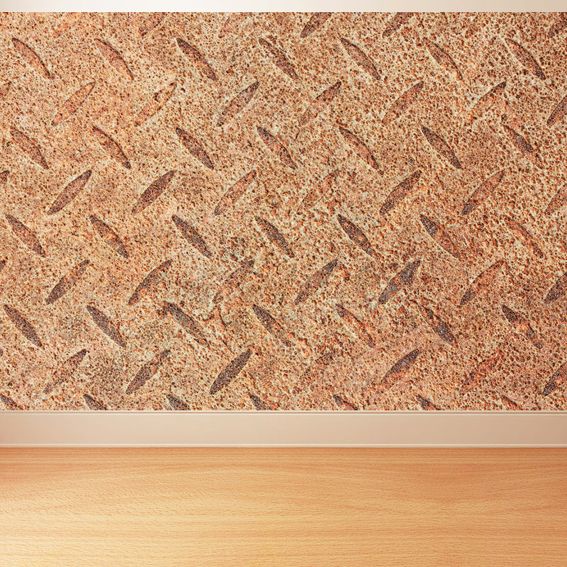 Steampunk Rusted Steel Mural Decal Dark Color Stain Resistant Wall Art for Garage Brown Clearhalo 'Wall Decor' 'Wall Mural' 1757417