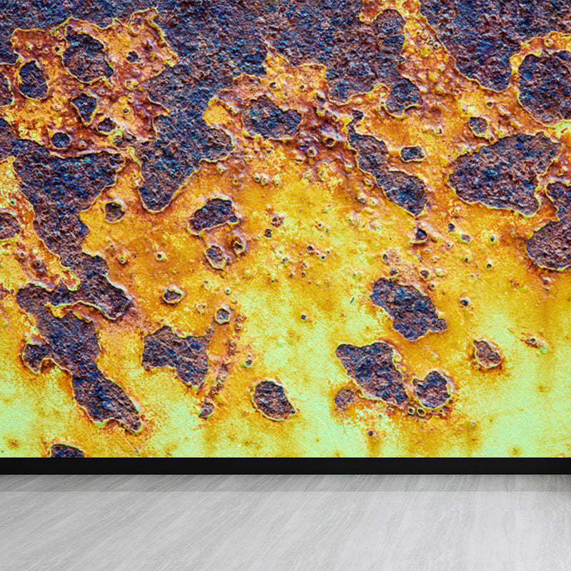 Non-Woven Waterproof Mural Industrial Rusted Metal Surface Wall Covering for Room Clearhalo 'Wall Decor' 'Wall Mural' 1757428