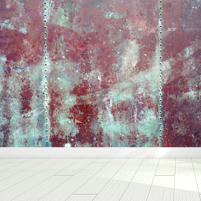 Non-Woven Waterproof Mural Industrial Rusted Metal Surface Wall Covering for Room Purple Clearhalo 'Wall Decor' 'Wall Mural' 1757437