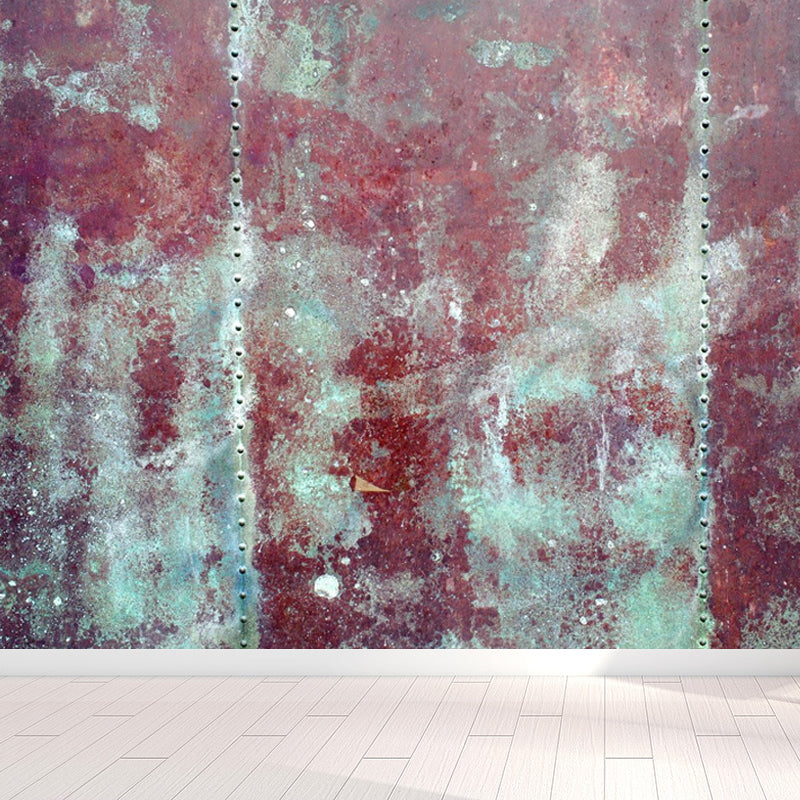 Non-Woven Waterproof Mural Industrial Rusted Metal Surface Wall Covering for Room Clearhalo 'Wall Decor' 'Wall Mural' 1757439