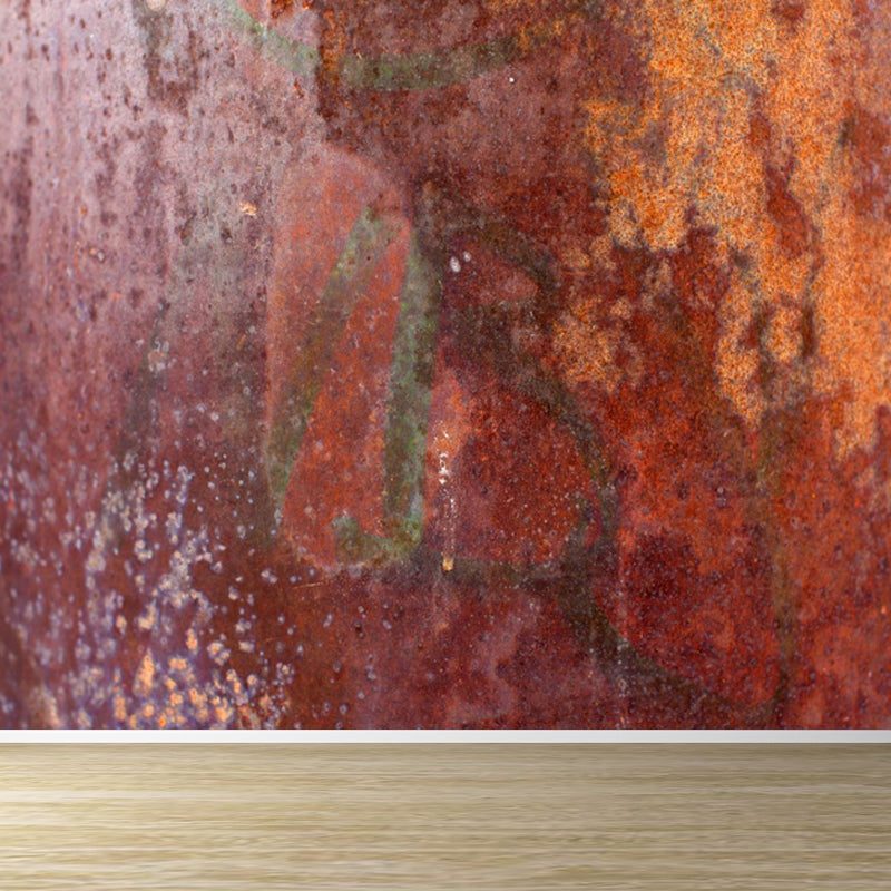 Non-Woven Waterproof Mural Industrial Rusted Metal Surface Wall Covering for Room Rust Clearhalo 'Wall Decor' 'Wall Mural' 1757442