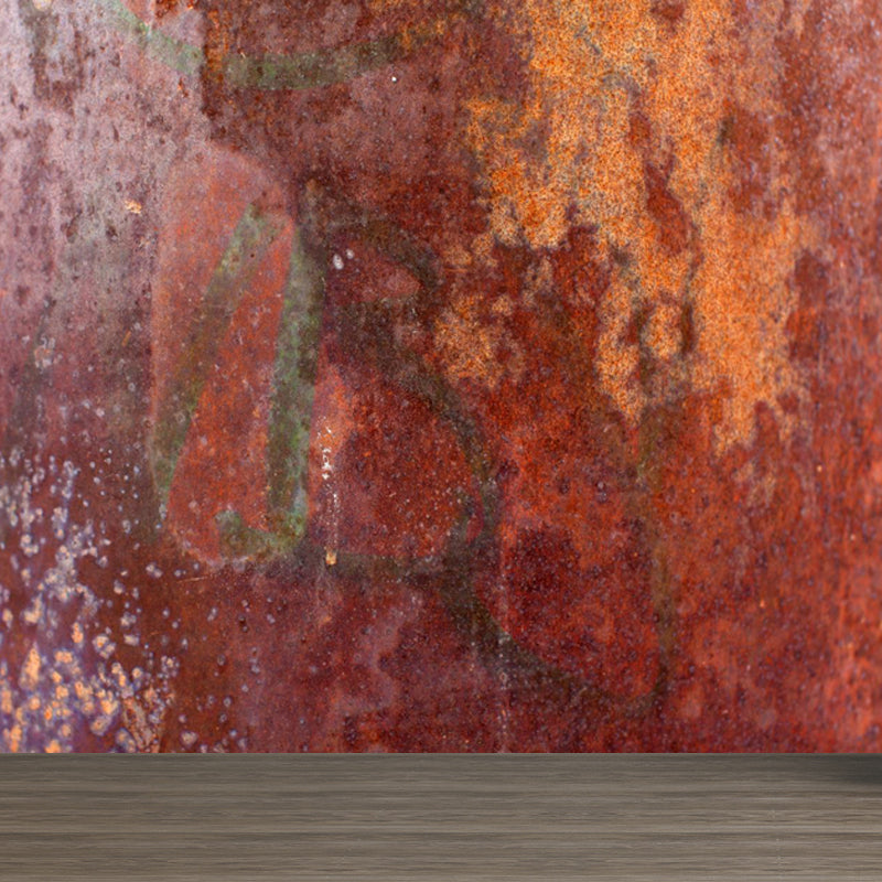 Non-Woven Waterproof Mural Industrial Rusted Metal Surface Wall Covering for Room Clearhalo 'Wall Decor' 'Wall Mural' 1757444
