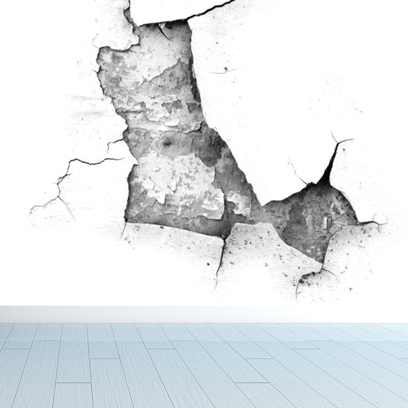 Full Size Rusting Metal Mural House Interior Abstract Wall Decor in Dark Color, Waterproof Grey Clearhalo 'Wall Decor' 'Wall Mural' 1757467