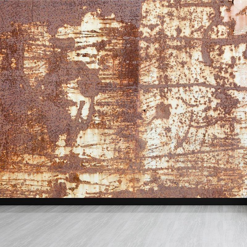 Cyberpunk Rust Look Wallpaper Mural Dark Color Living Room Wall Art, Made to Measure Brown Clearhalo 'Wall Decor' 'Wall Mural' 1757472