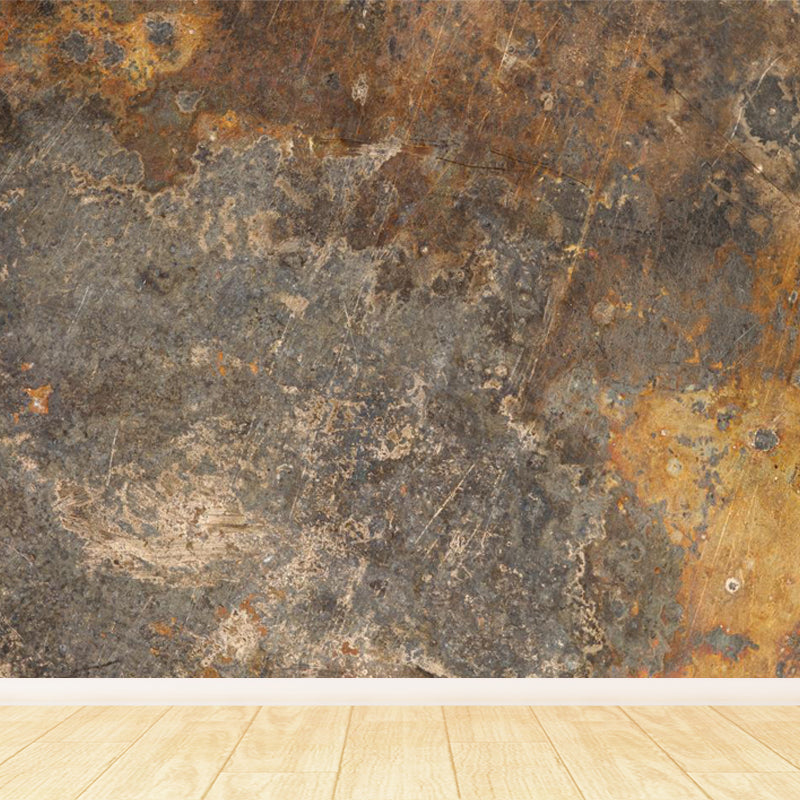 Cyberpunk Rust Look Wallpaper Mural Dark Color Living Room Wall Art, Made to Measure Dark Brown Clearhalo 'Wall Decor' 'Wall Mural' 1757487