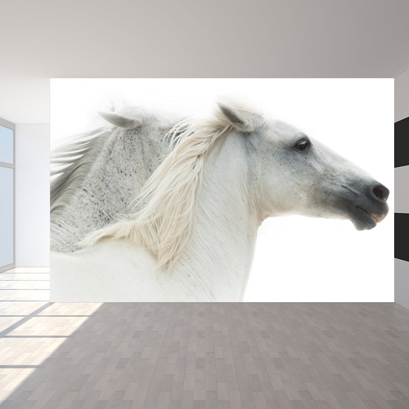Modern Horse Wall Mural Non-Woven Stain Resistant Dark Color Wall Covering for Room Clearhalo 'Wall Decor' 'Wall Mural' 1757498