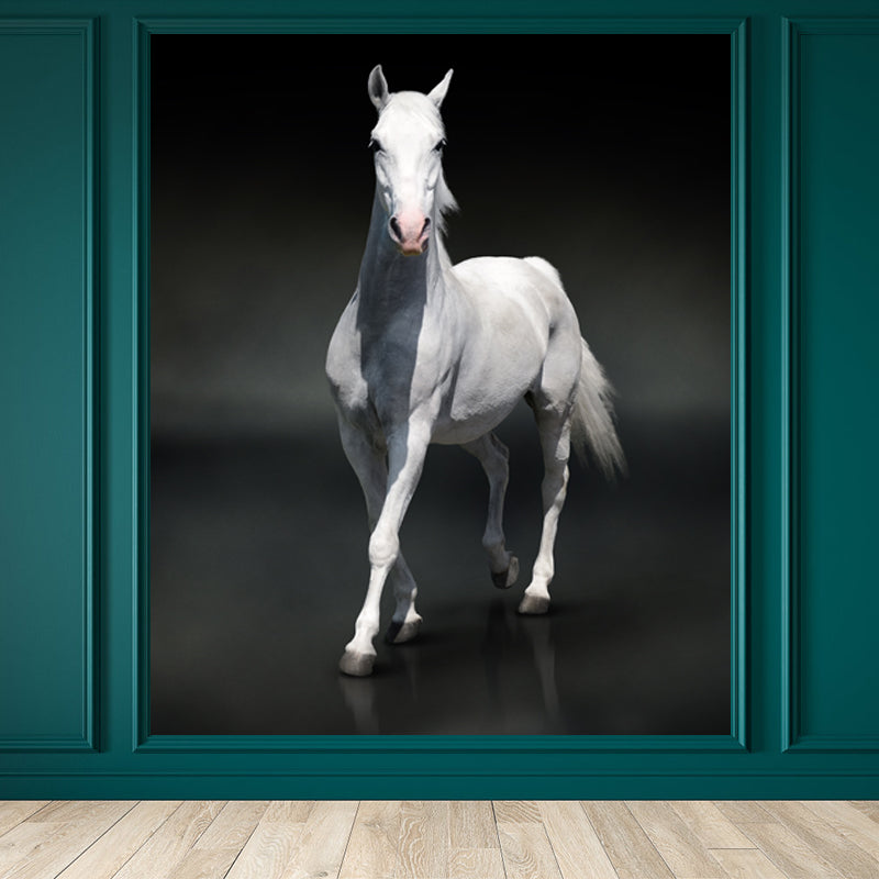Modern Horse Wall Mural Non-Woven Stain Resistant Dark Color Wall Covering for Room Clearhalo 'Wall Decor' 'Wall Mural' 1757504