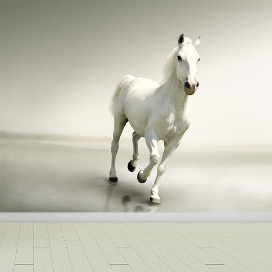 Contemporary Steed Wall Covering Mural in Dark Color Animal Wall Decor for Boys Bedroom