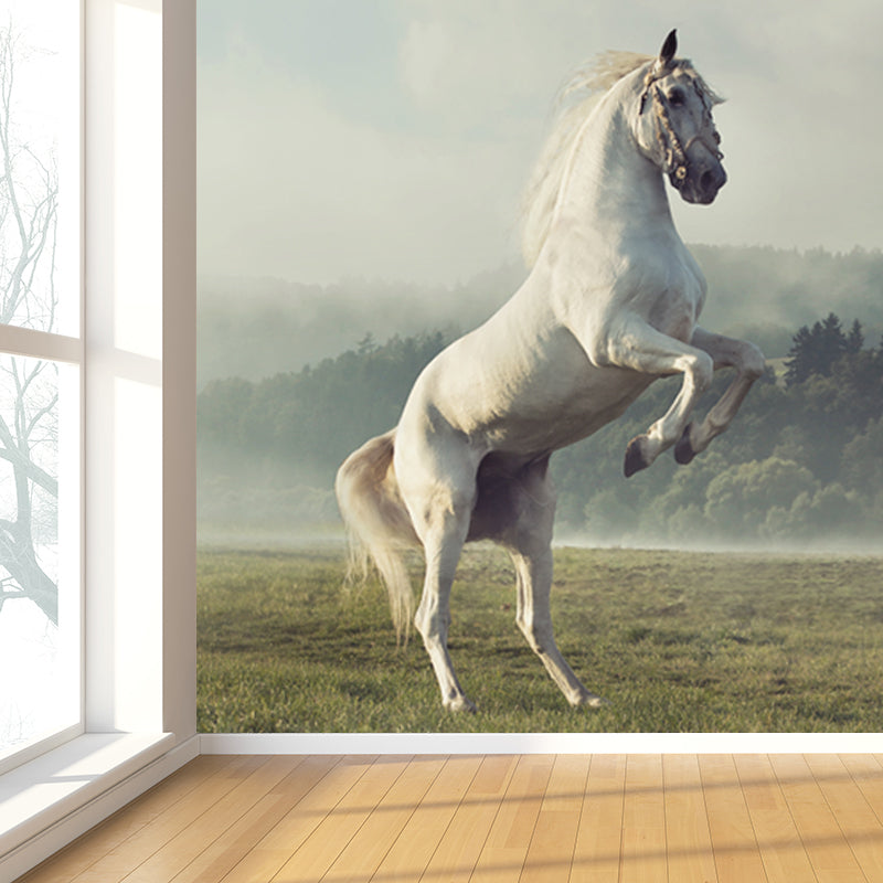 Contemporary Steed Wall Covering Mural in Dark Color Animal Wall Decor for Boys Bedroom Clearhalo 'Wall Decor' 'Wall Mural' 1757538