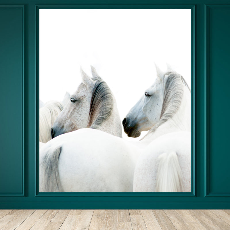 Horse Mural Wallpaper Dark Color Modern Style Wall Covering for Boys Room, Custom Size Clearhalo 'Wall Decor' 'Wall Mural' 1757593