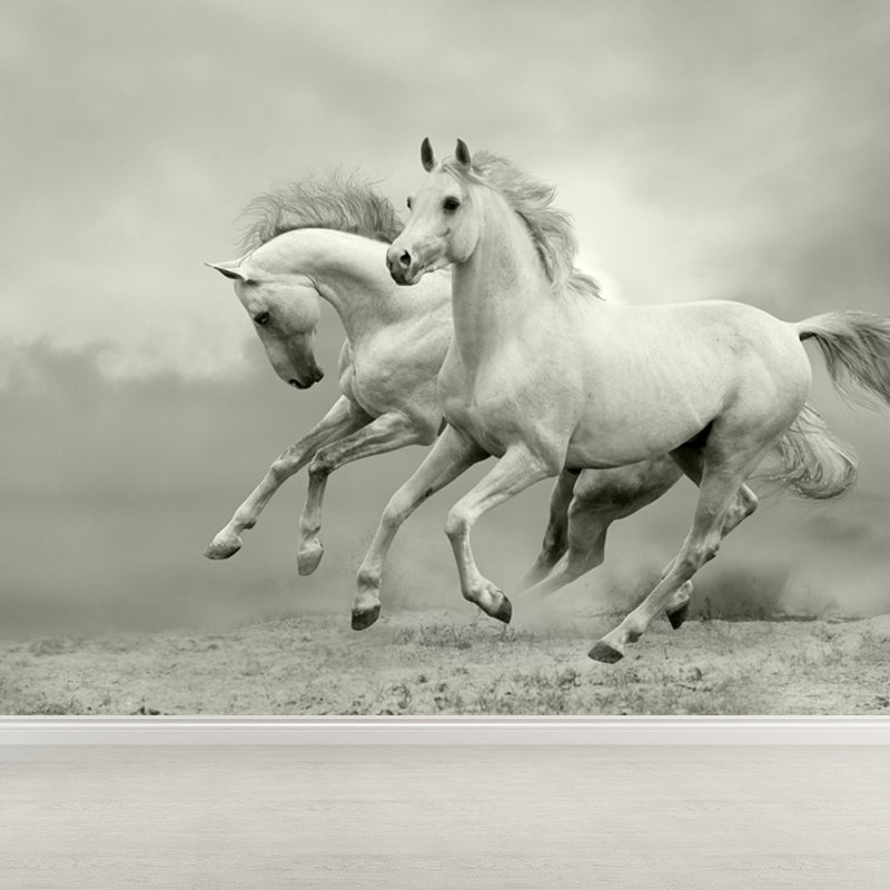 Photography Steed Wall Mural Decal Giant Wall Decor for Living Room, Made to Measure Clearhalo 'Wall Decor' 'Wall Mural' 1757598