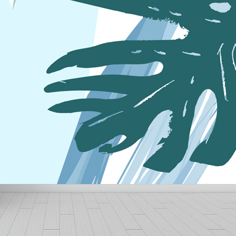 Giant Leaf Print Mural Decal Multicolored Non-Woven Wall Covering for Decor, Custom Size Clearhalo 'Wall Decor' 'Wall Mural' 1757873