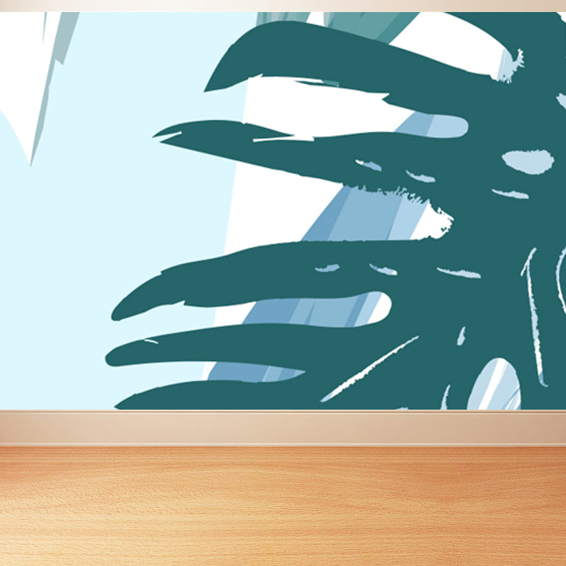 Giant Leaf Print Mural Decal Multicolored Non-Woven Wall Covering for Decor, Custom Size Clearhalo 'Wall Decor' 'Wall Mural' 1757874